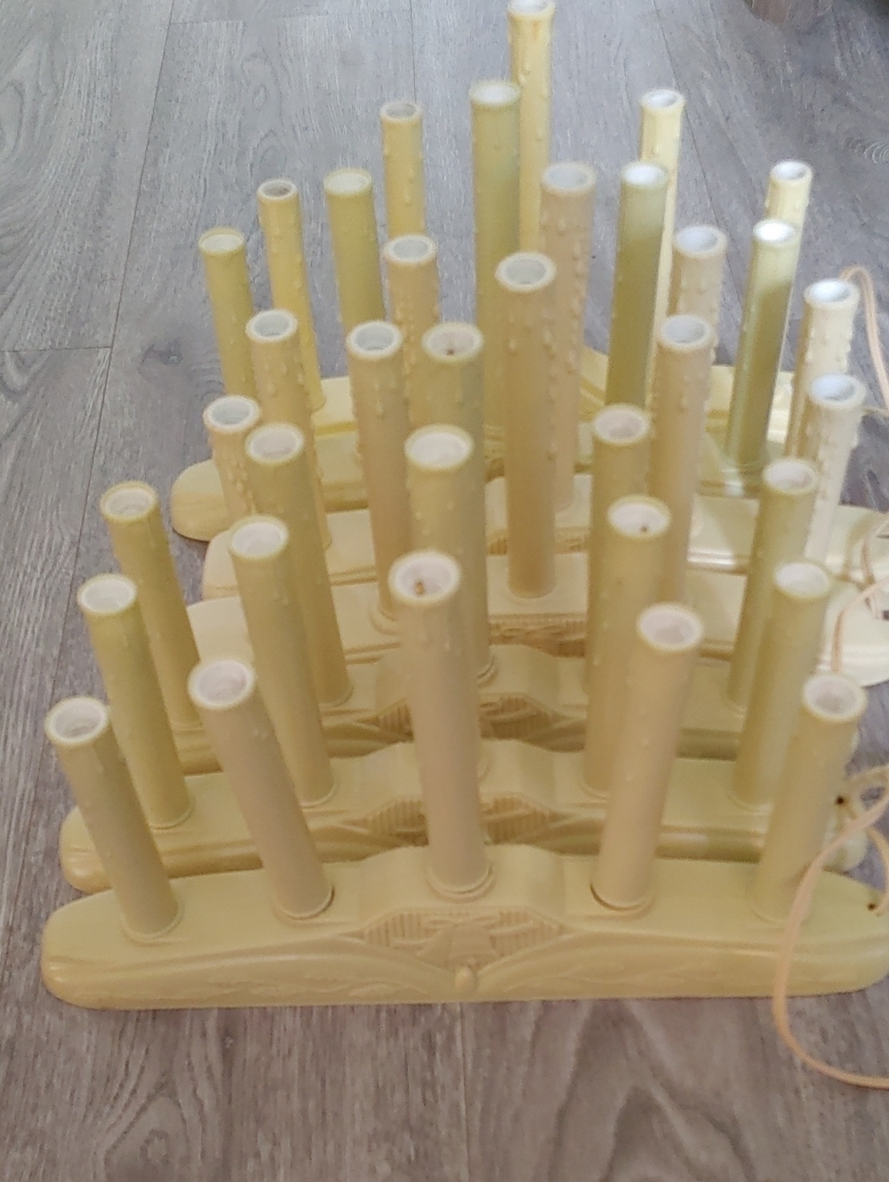 Vintage Christmas Plastic Drip Style Electric Window Candelabra